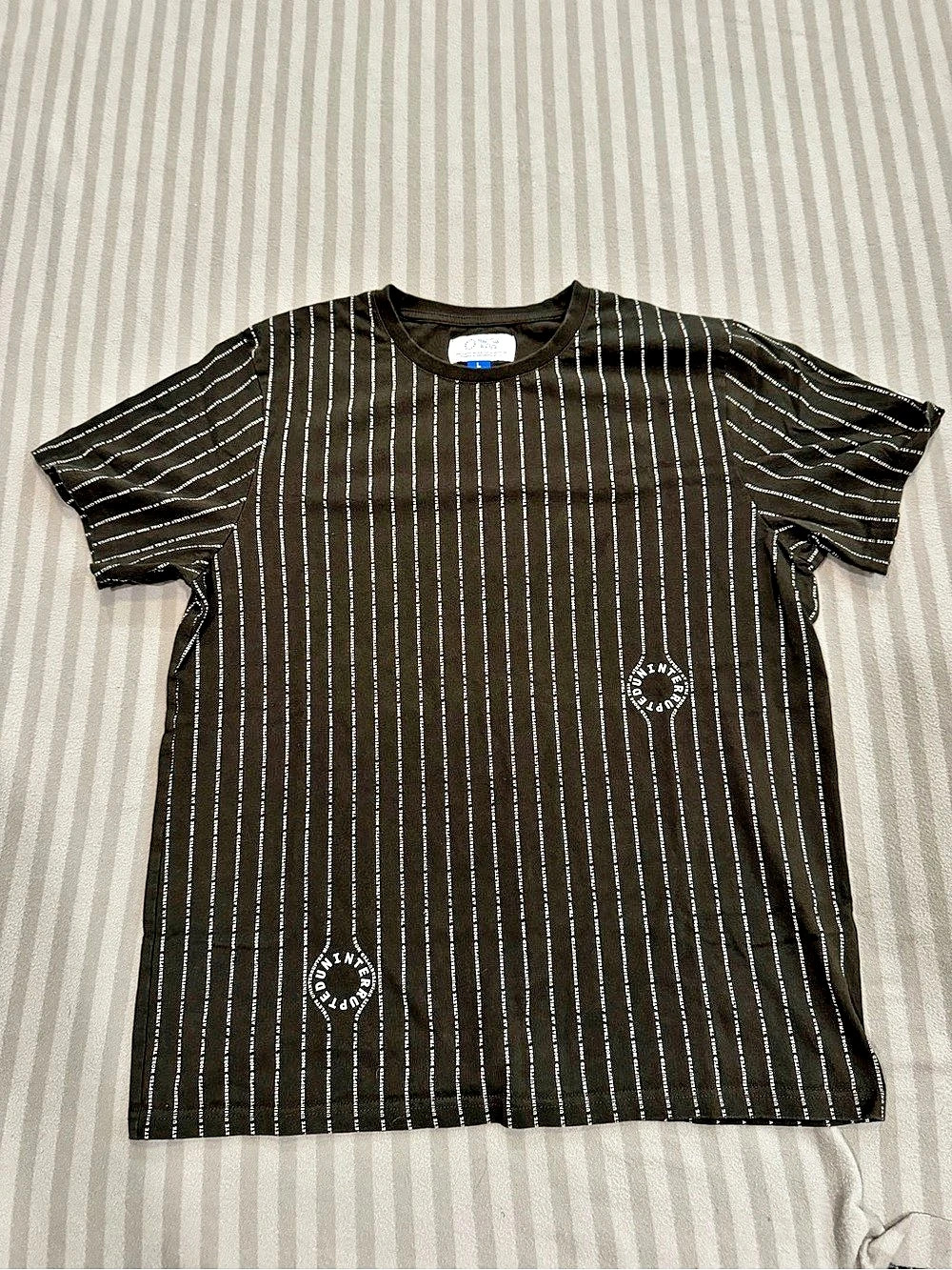 More Than an Athlete Striped Athletic Tee in Black & White Large